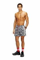 Diesel Swim shorts with all-over logo print - Swim shorts Mens in Black