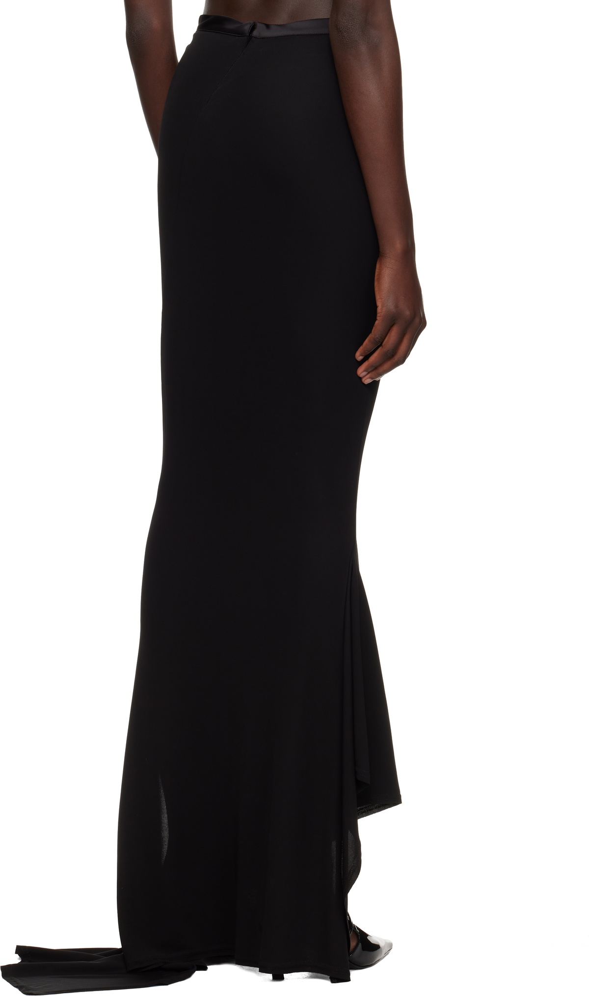 AARON ESH Black Fishtail Maxi Skirt