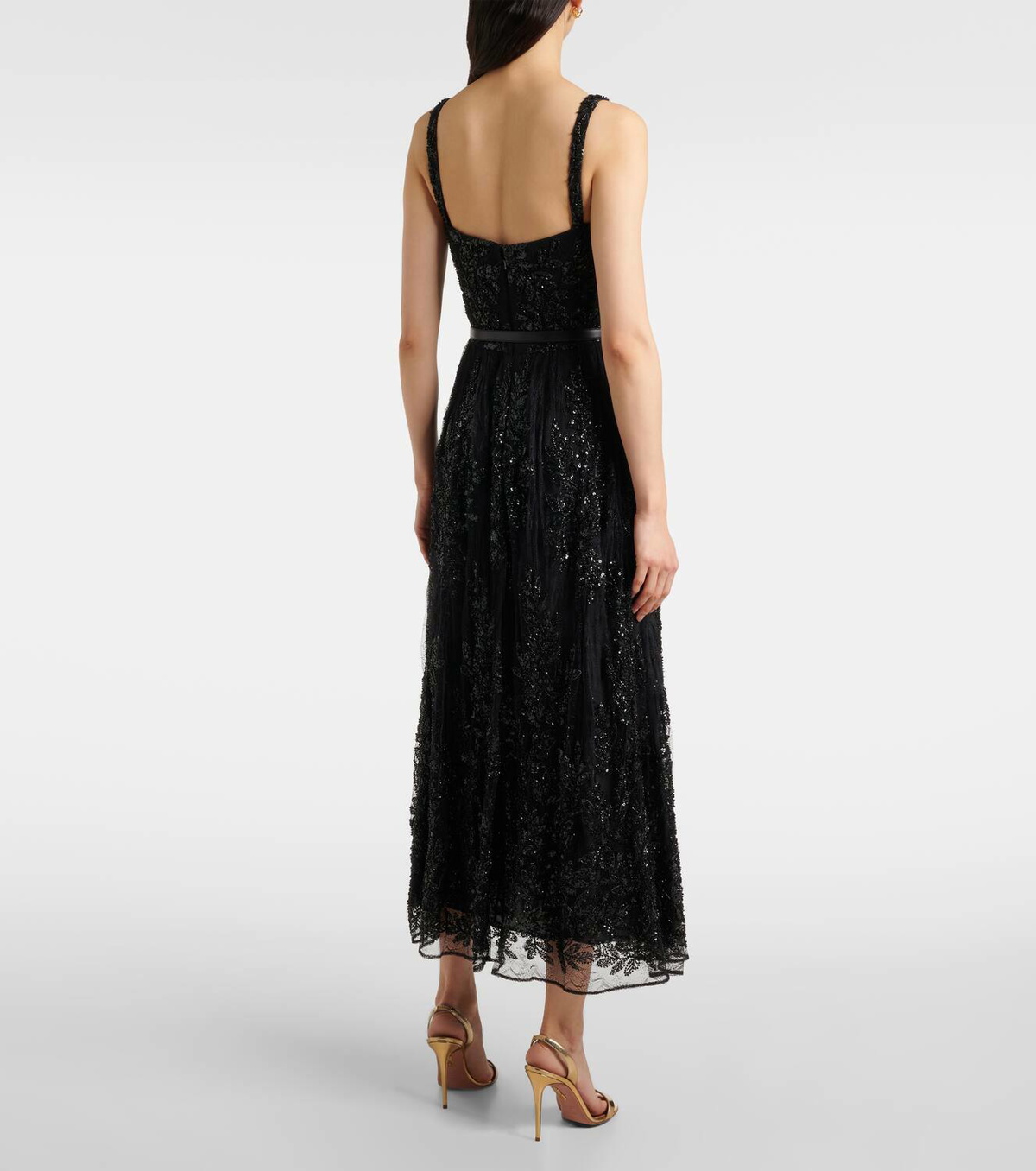 Elie Saab Sequined lace-trimmed cocktail dress Elie Saab