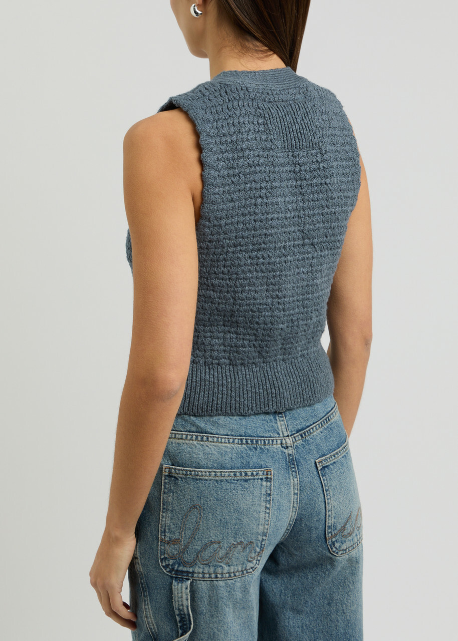 Free People Ava Cotton-blend Vest Indigo