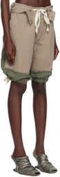 Ottolinger Taupe Drawstring Cargo Shorts