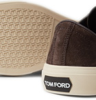 TOM FORD - Cambridge Leather-Trimmed Suede Sneakers - Brown