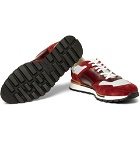 Berluti - Run Track Leather, Suede and Nylon Sneakers - Men - Burgundy
