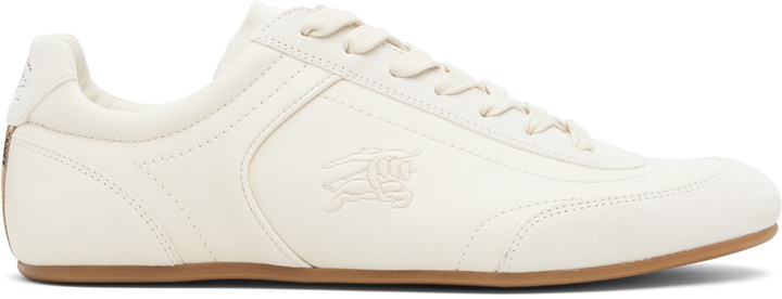 Photo: Burberry Beige Leather Knight Runner Sneakers​