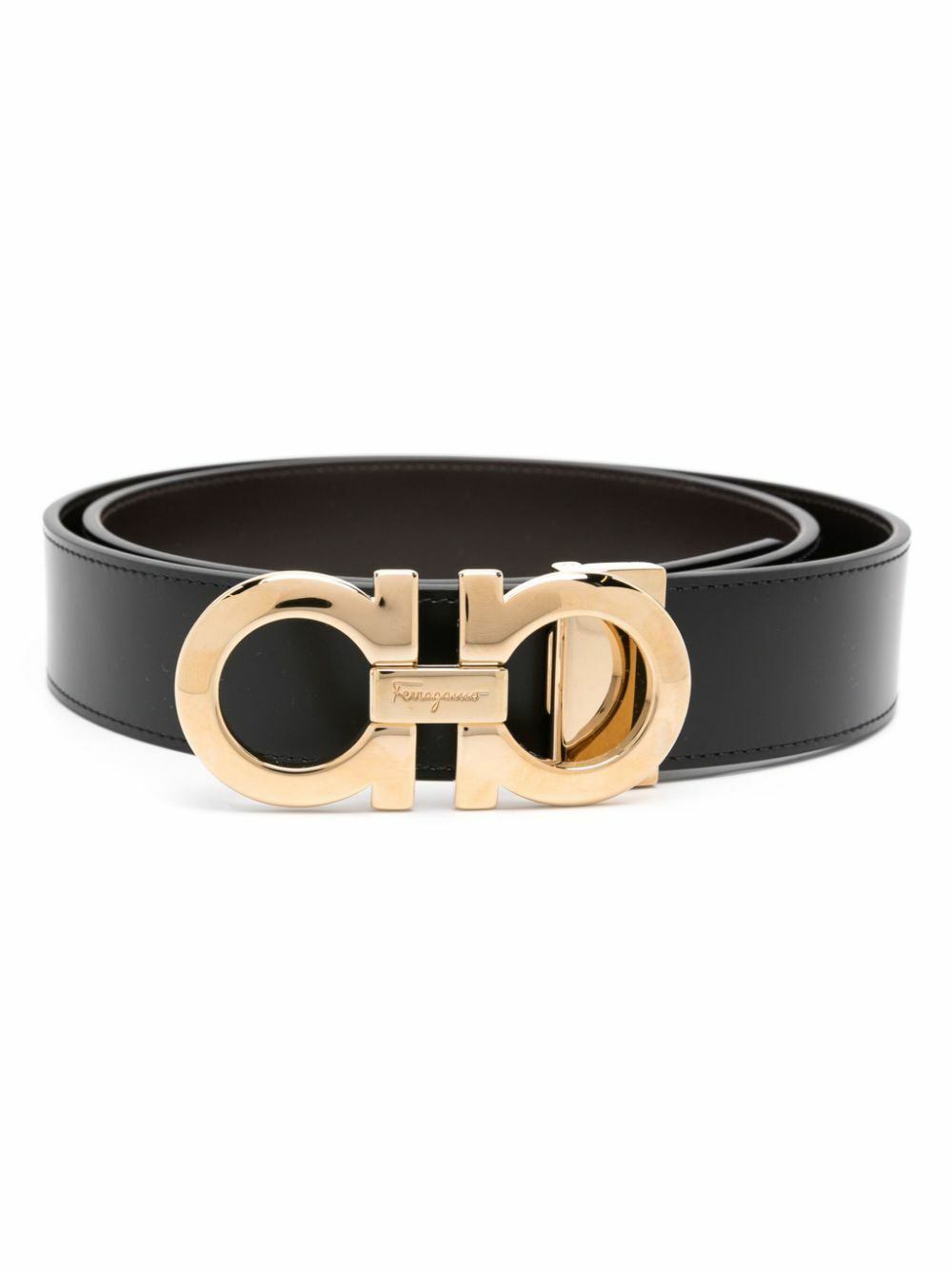 Salvatore Ferragamo Man Black Leather Belt 