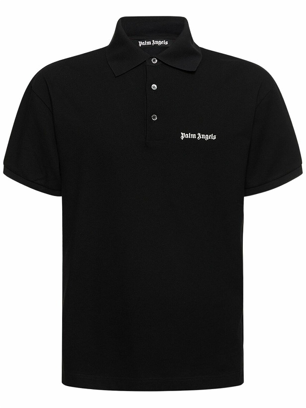 Photo: PALM ANGELS - Logo Embroidered Cotton Polo