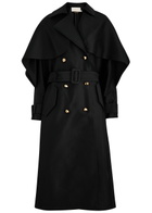 Zimmermann Cape Wool-blend Trench Coat Black