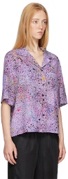 MCQ Purple Hyper Speckle Short Sleeve Shirt