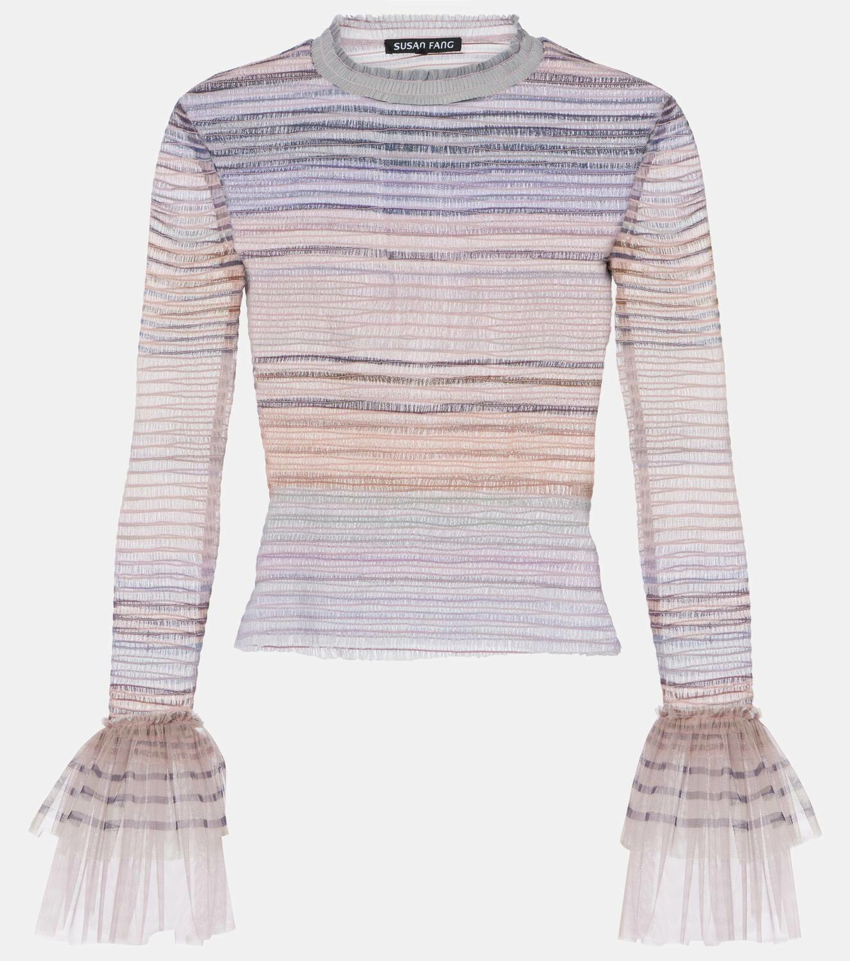 Susan Fang Printed sheer tulle top