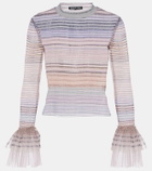 Susan Fang Printed sheer tulle top