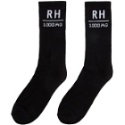 Rhude SSENSE Exclusive Black RH Socks