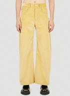 Wide Leg Corduroy Pants in Yellow