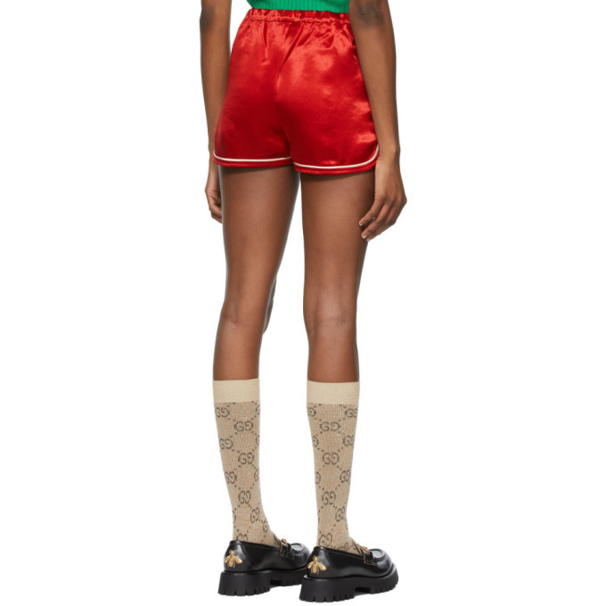 Gucci Red Satin GG Cherry Shorts Gucci