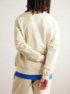 DIME - Split Crest Logo-Embroidered Two-Tone Cotton-Jersey Sweatshirt - Neutrals