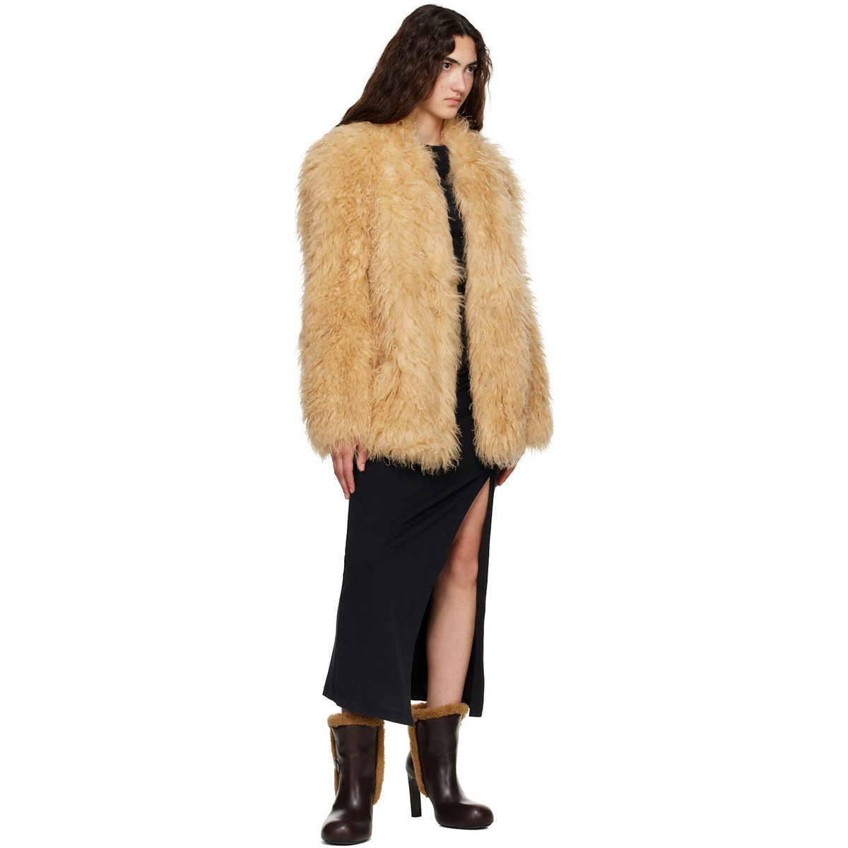 Isabel Marant Yellow Mylae Faux-Fur Jacket