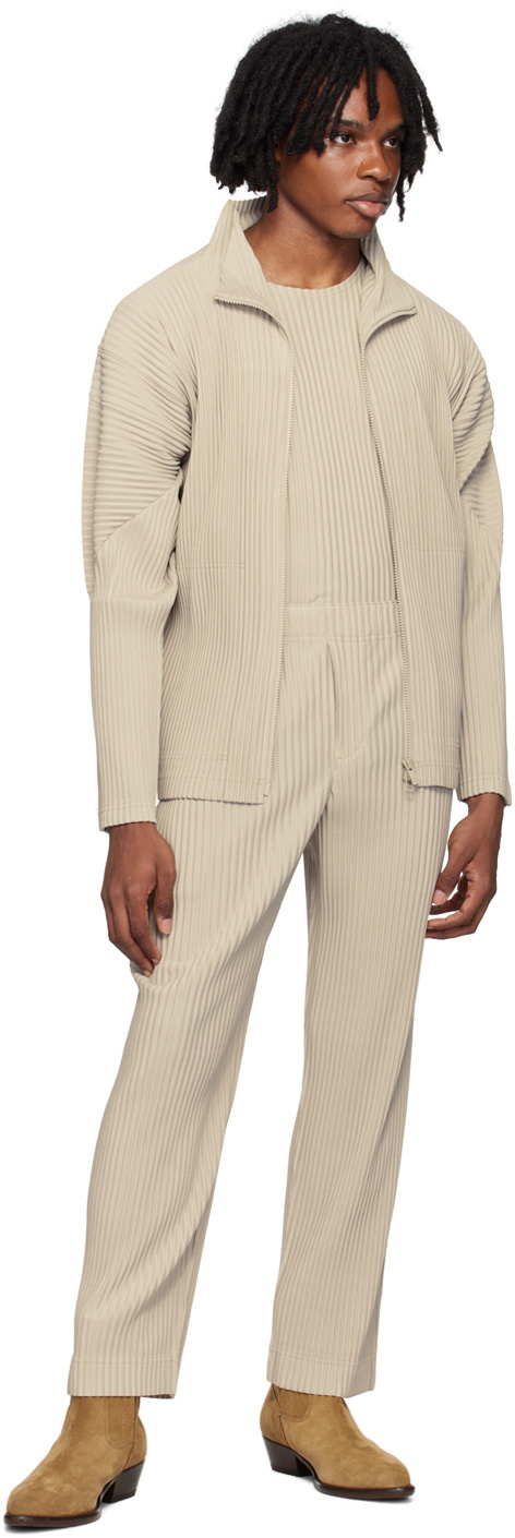 HOMME PLISSÉ ISSEY MIYAKE Tan Color Pleats Trousers Homme Plisse
