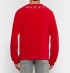 Gucci - Printed Cotton-Blend Velvet Sweatshirt - Men - Red