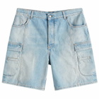 Off-White Women's Denim Cargo Shorts in Bleach No Colour