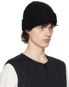 C2H4 Black Staff Uniform Tagged Knit Covert Beanie