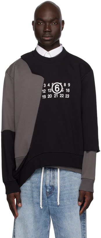 Photo: MM6 Maison Margiela Gray & Black Layered Sweatshirt