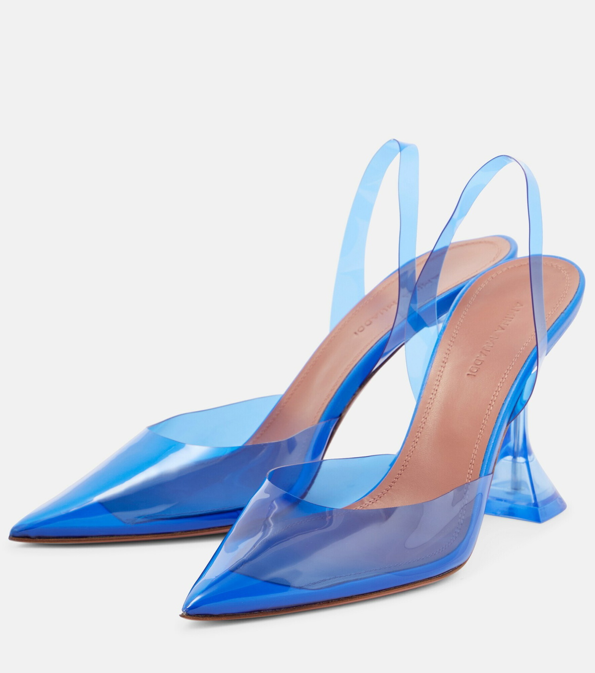 Amina Muaddi - Holli Glass PVC slingback pumps