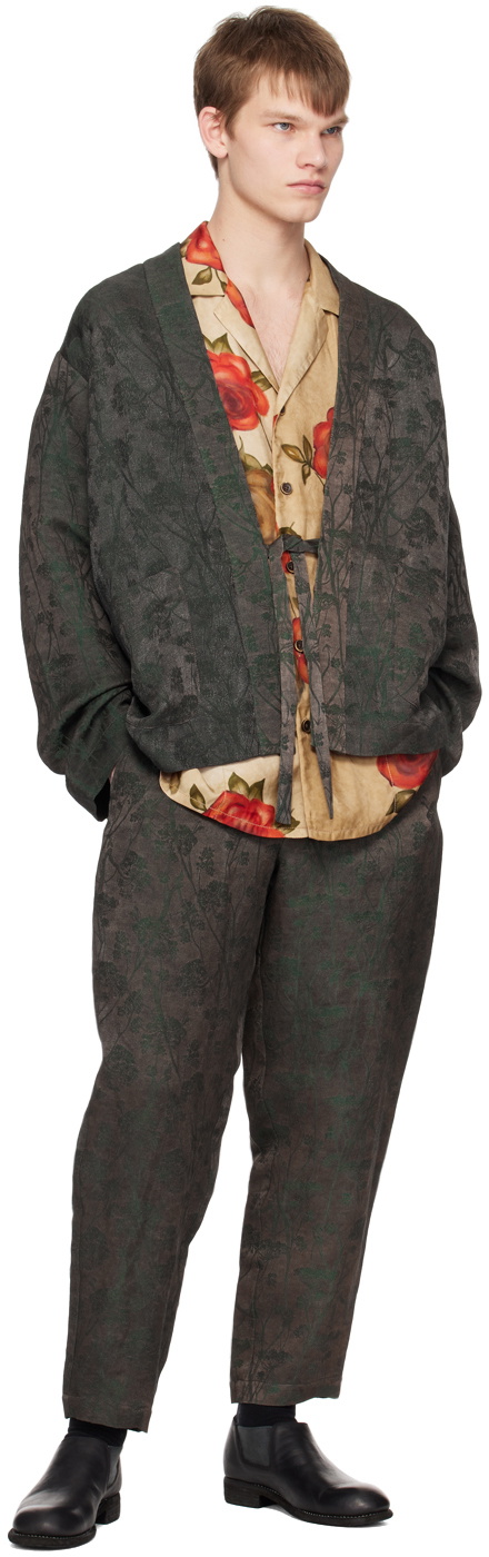 UMA WANG Green & Brown Jester Jacket