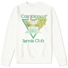Casablanca Men's Tennis Club Icon Crew Sweat in Off White