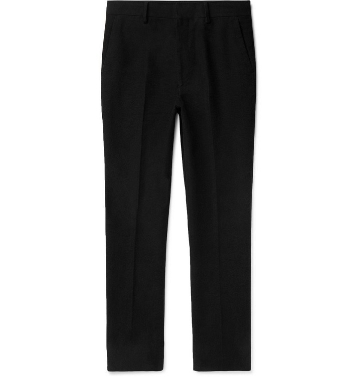 Photo: The Row - Black Mick Slim-Fit Cotton and Cashmere-Blend Moleskin Trousers - Black
