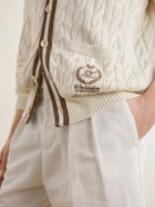 Ralph Lauren Purple label - Wimbledon Capsule Cotton and Silk Cardigan - Neutrals