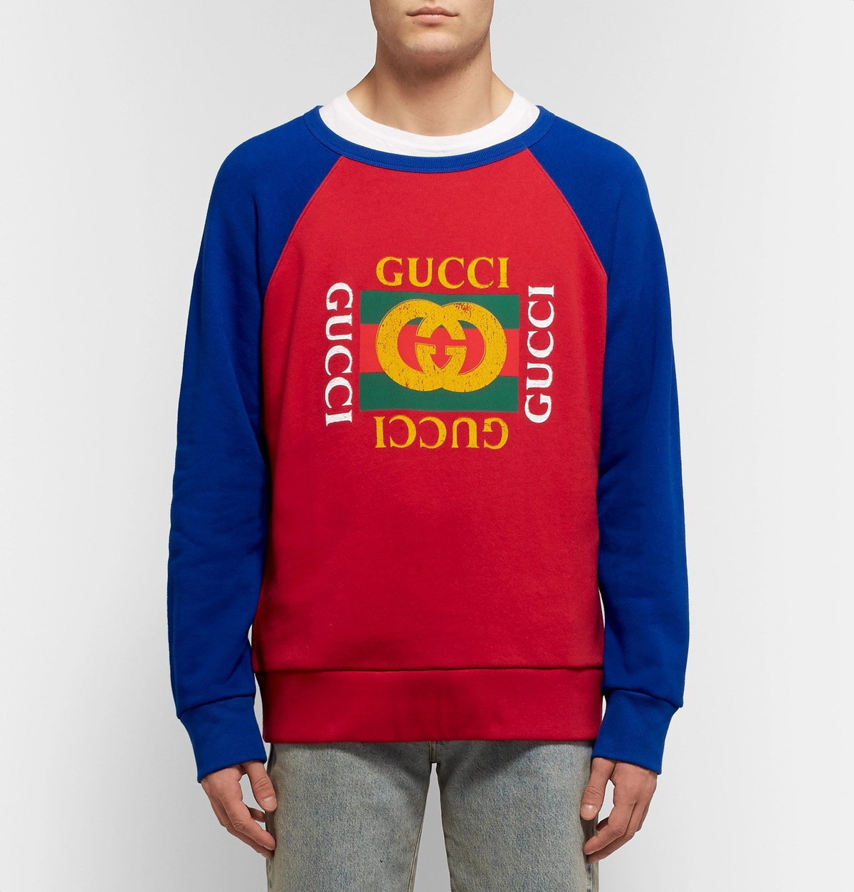 Gucci Printed Loopback Cotton Jersey Sweatshirt Red Gucci