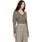 Rick Owens Taupe Tower V Cropped Sweater