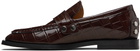 GANNI Brown Studded Loafers
