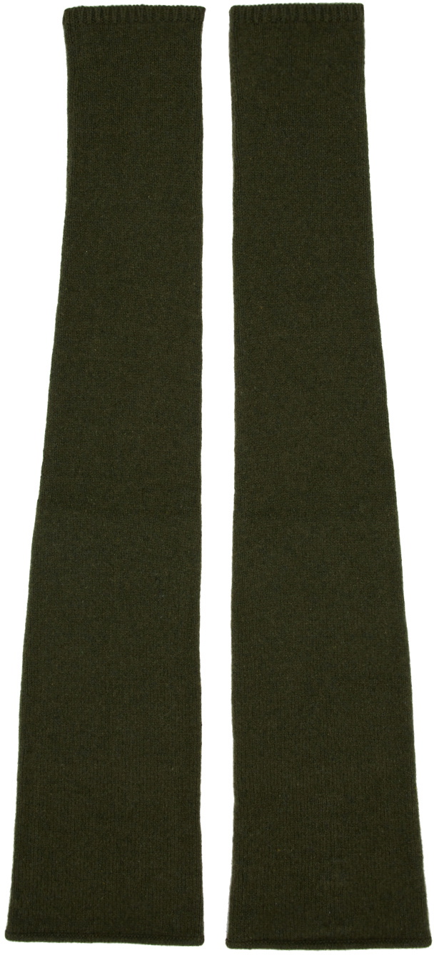 Rick Owens Green Cashmere Arm Warmers Rick Owens
