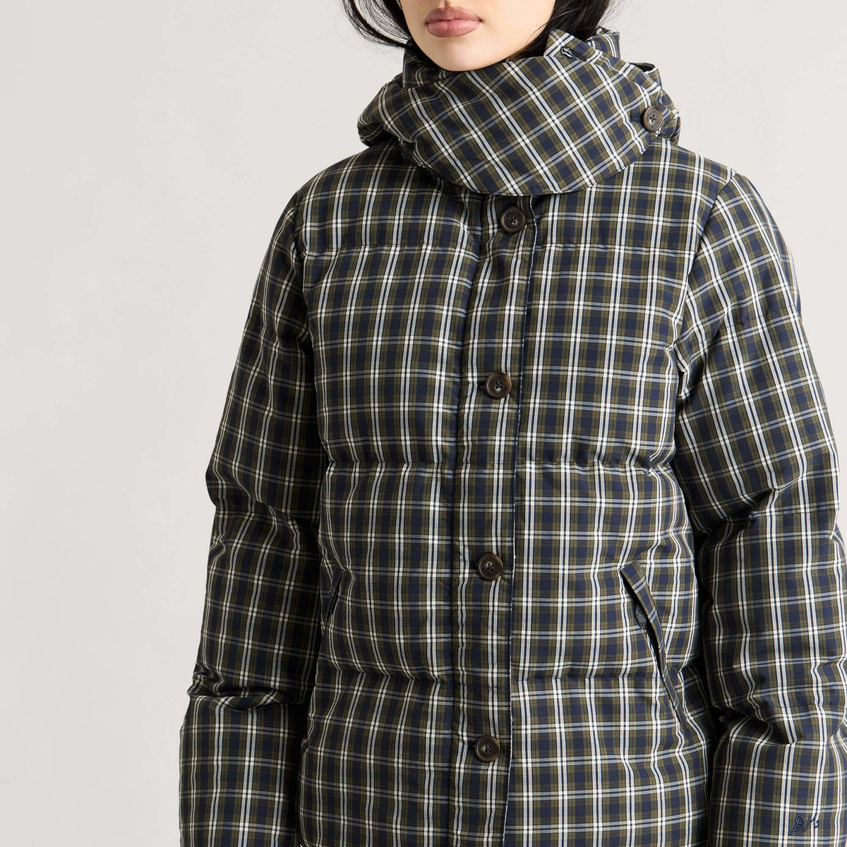 Damson Madder Women's Pearl Hooded Puffer Jacket in Multi