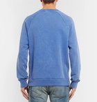 Balmain - Logo-Print Washed Cotton-Jersey Sweatshirt - Men - Blue