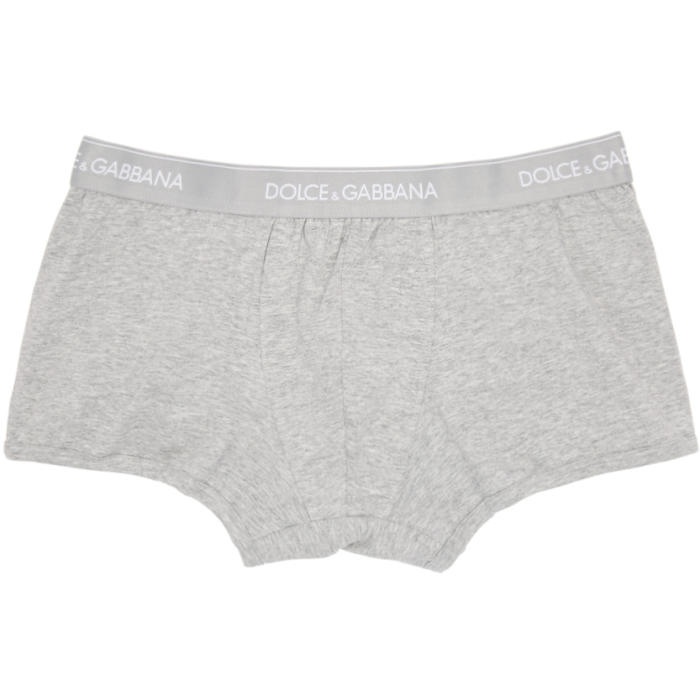 Photo: Dolce and Gabbana Two-Pack Grey Boxer Briefs 