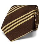 Brunello Cucinelli - 7.5cm Striped Silk-Jacquard Tie - Brown
