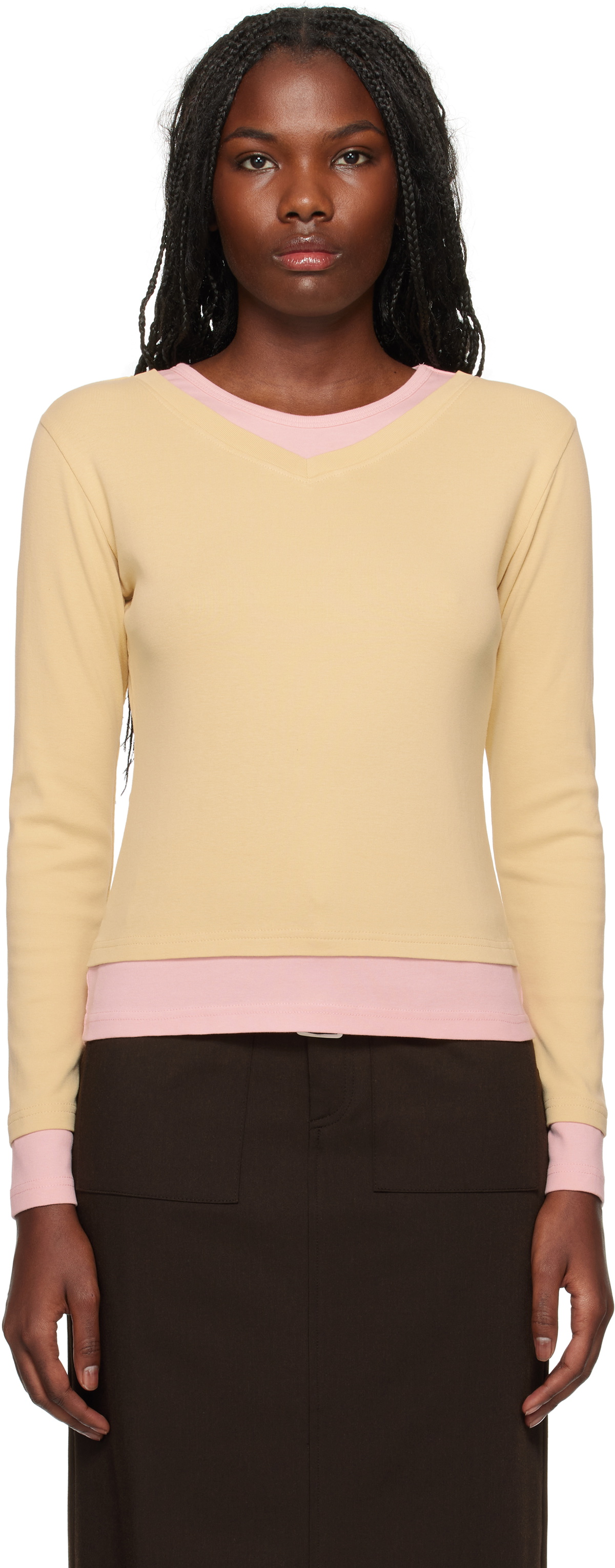 トップス Gimaguas Sam T-shirt Beige Pink Gimaguas Yellow & Pink Sam T-shirt Gimaguas