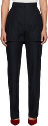 Pushbutton Navy Shorts Layered Trousers