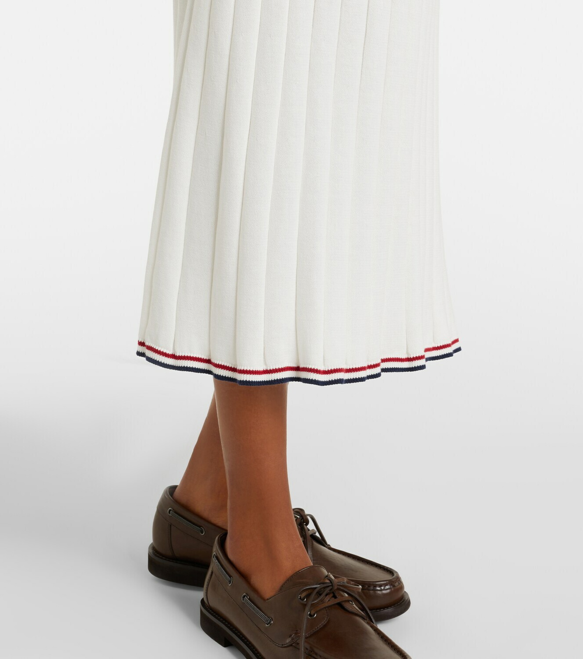 Brunello Cucinelli Ribbed-knit cotton midi dress
