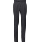 Incotex - Navy Slim-Fit Puppytooth Brushed Cotton-Blend Trousers - Blue