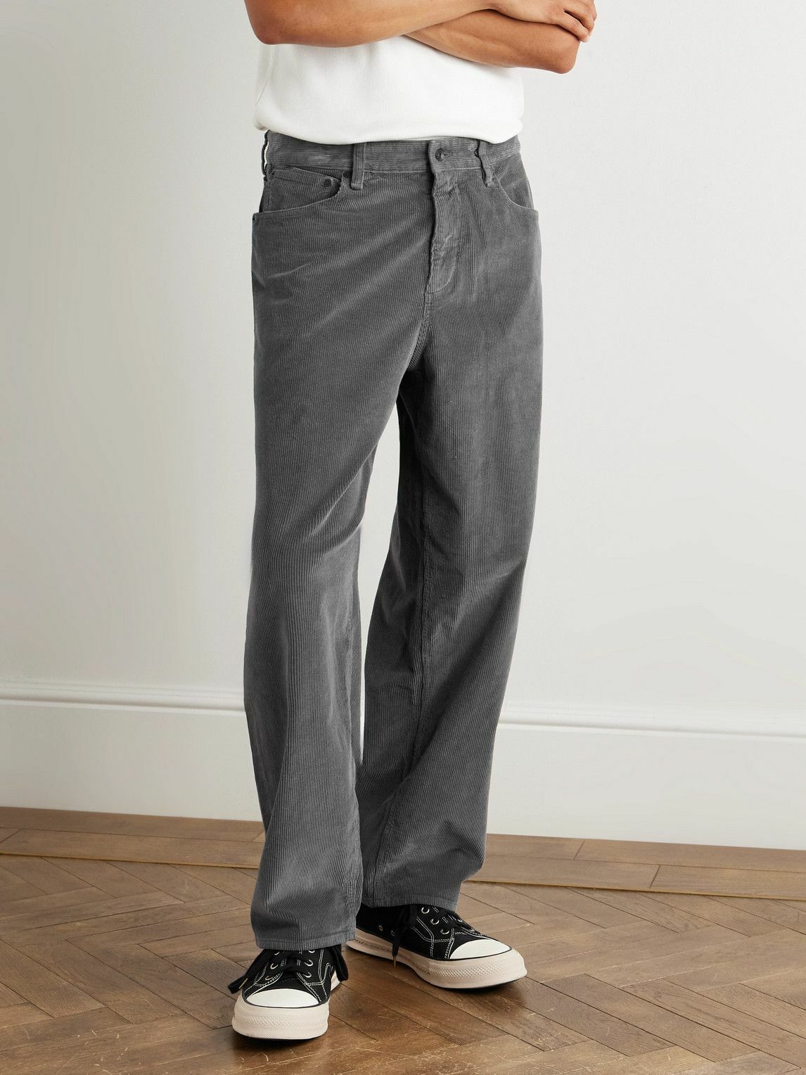 Rag & Bone - Wide-Leg Cotton-Blend Corduroy Trousers - Gray
