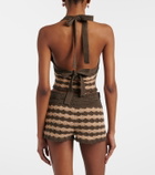 Valentino Striped knitted cotton crop top