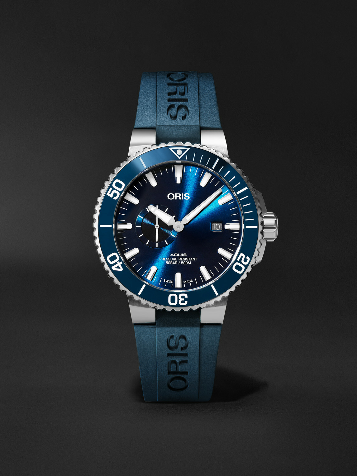 Oris - Aquis Small Second Date Automatic Stainless Steel Watch, Ref. 01 743 7733 4155-07 4 24 69EB