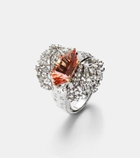 Ananya 18kt white gold ring with diamonds and tourmaline