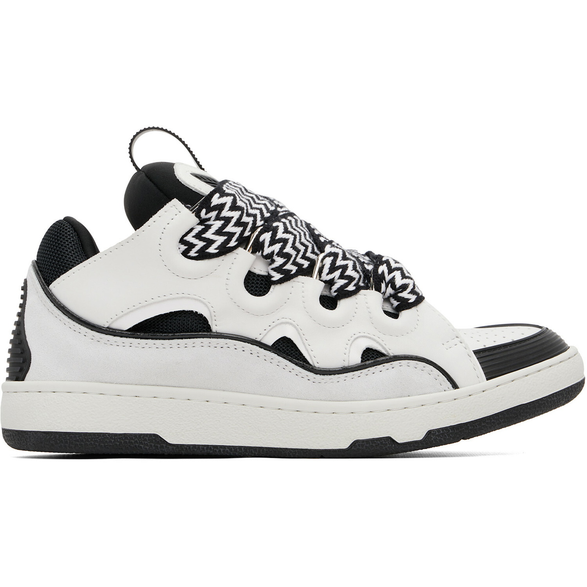 Lanvin White & Black Curb Sneakers