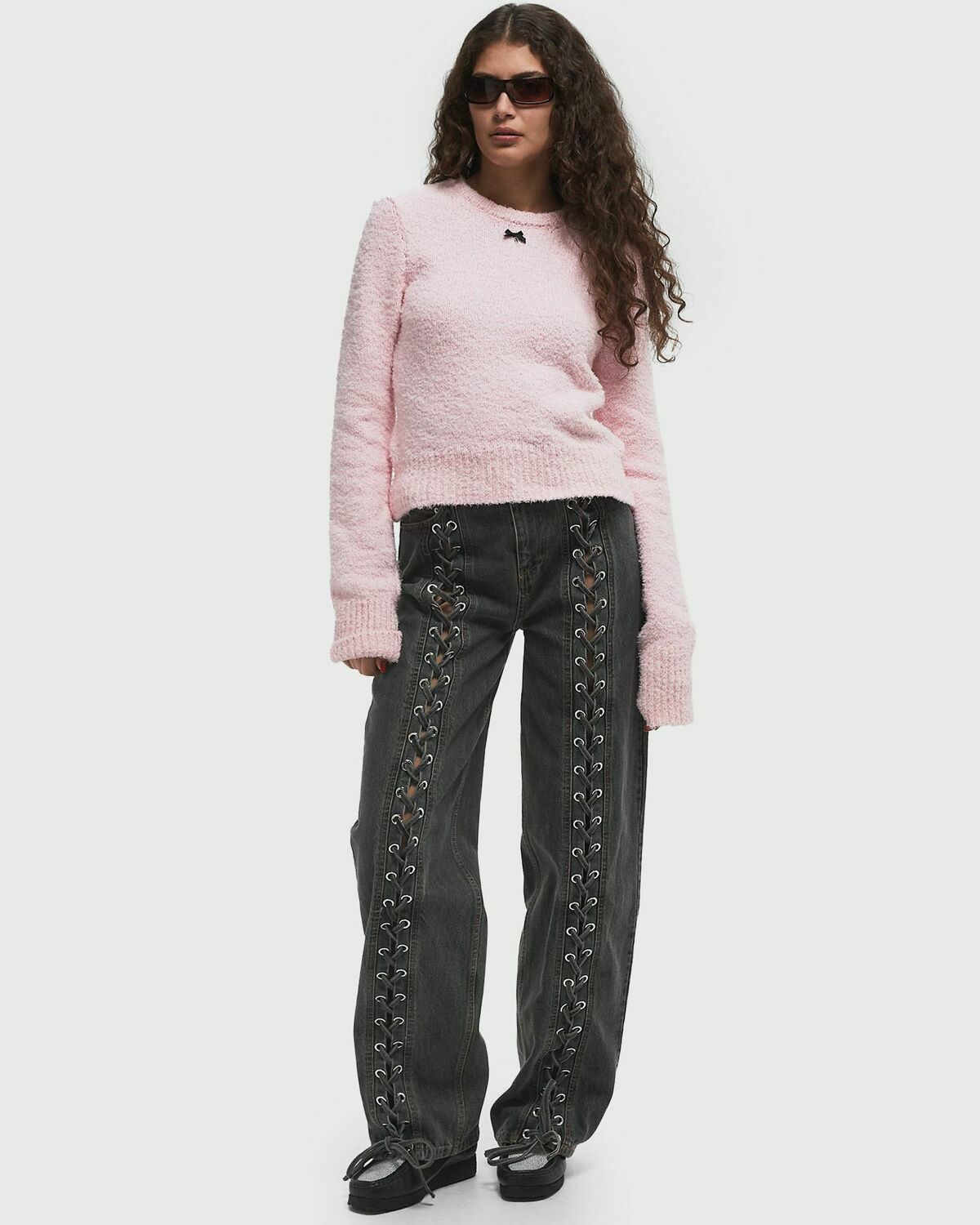 ROTATE Birger Christensen Cotton Knit Pullover pink Women