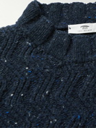 Inis Meáin - Corrán Cam Cable-Knit Donegal Merino Wool and Cashmere-Blend Rollneck - Blue
