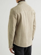 Belstaff - Tour Logo-Appliquéd Suede Jacket - Neutrals