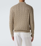 Ralph Lauren Purple Label Cable-knit cotton and silk polo sweater